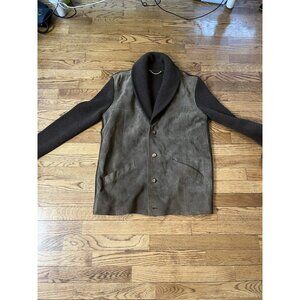 Vintage 70ish Suede Stretch Cardigan Unbranded Size 56, Slimmer Fit Unisex